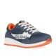 Zapatillas deporte Lois azules con cordones en blanco y detalles en naranja - Querol online