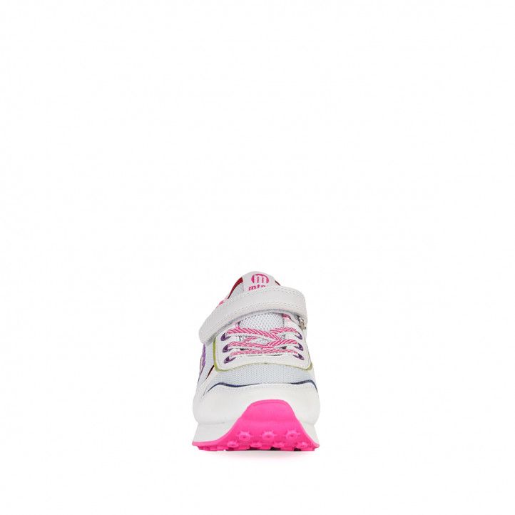 Zapatillas deporte MustangKids blancas con suela rosa - Querol online
