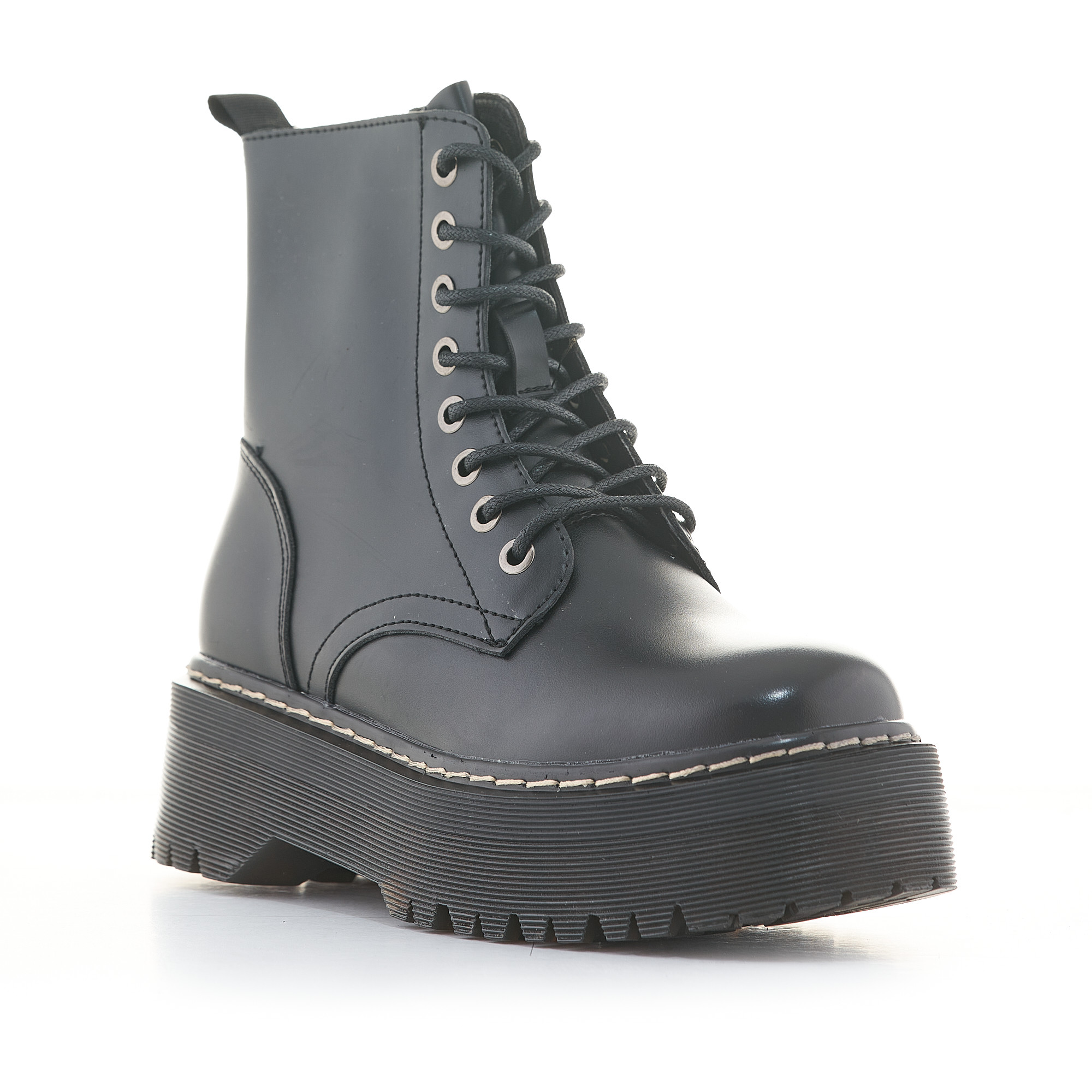 Botines Plataforma Negros Con Cremallera Lateral Y Cordones Owel Querol Botines Plataforma Negros Con Cremallera Lateral Y Cordones Owel Querol