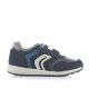 Zapatillas deporte Geox azules y grises de piel con velcros - Querol online