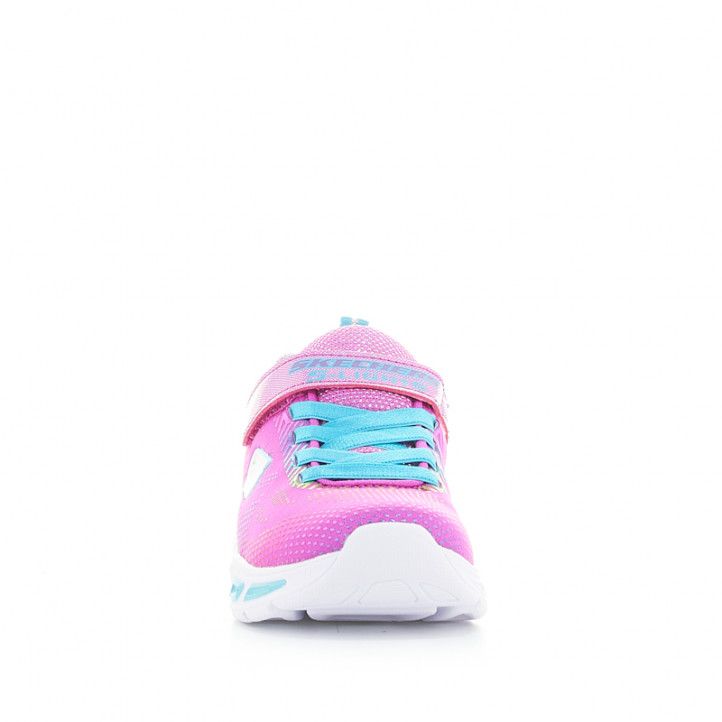 Zapatillas deporte Skechers rosas de luces con corodnes elásticos - Querol online