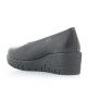 Zapatos cuña Suite009 negros de piel con suela dentada - Querol online