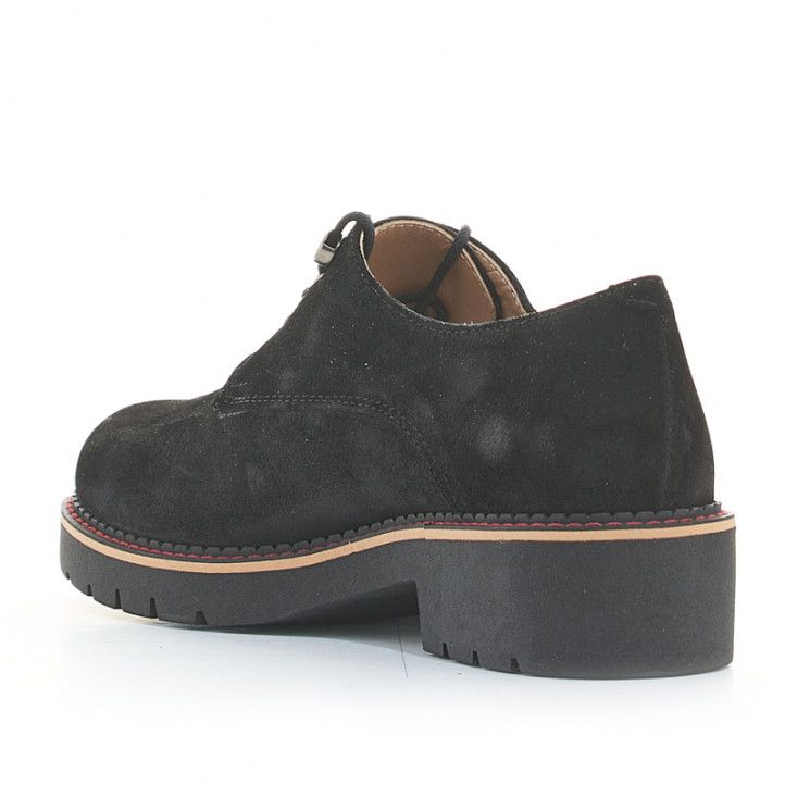 Zapatos planos Redlove negros de ante con cordones - Querol online