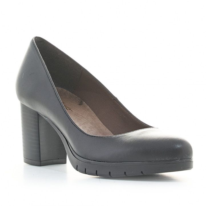 Zapatos tacón Redlove de piel negros con tacón medio - Querol online