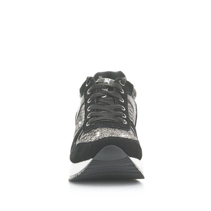 Zapatillas deportivas Gioseppo negras y blancas con animal print - Querol online