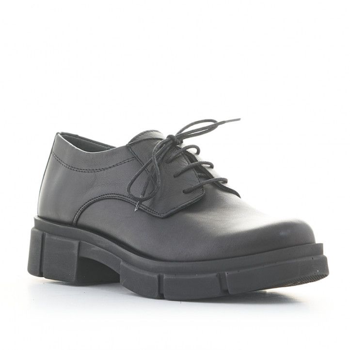 Zapatos tacón Redlove isabella negros de piel con suela track - Querol online