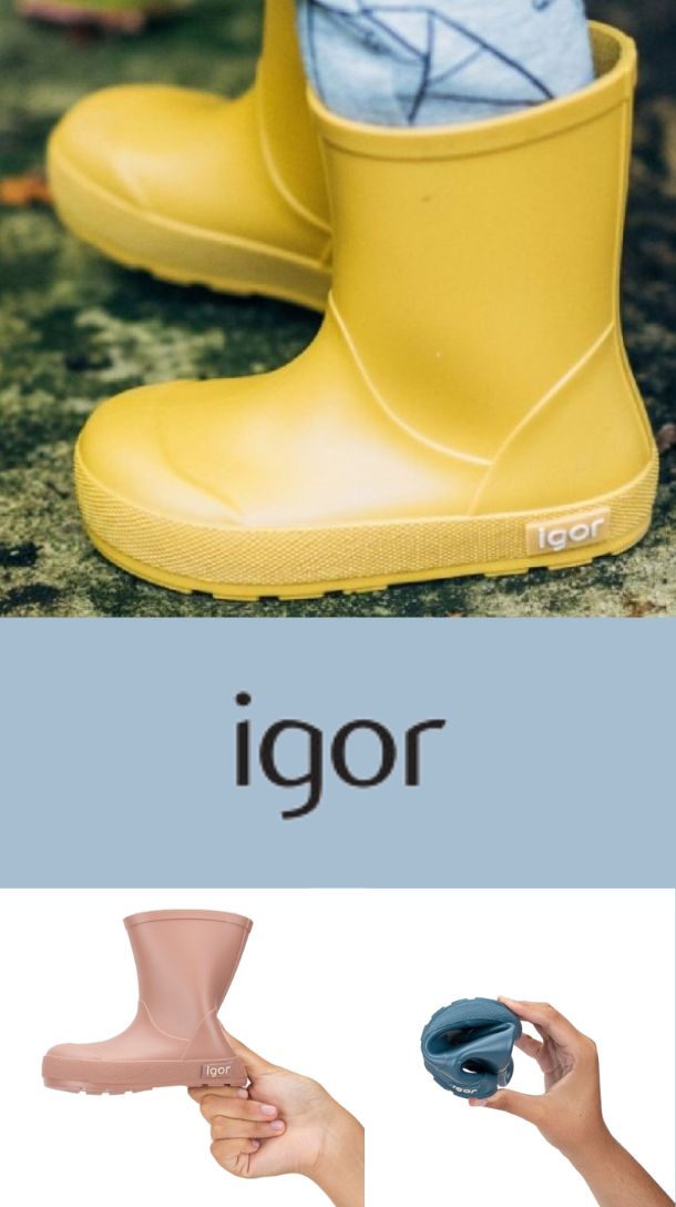 Botas de agua para niños de la marca Igor respetuosas/barefoot