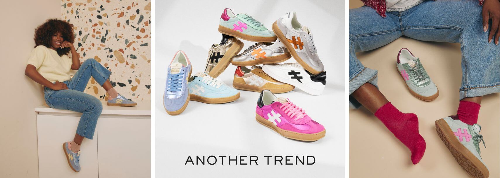 Colección de zapatillas Another Trend para mujer y hombre, con diseños modernos y coloridos.